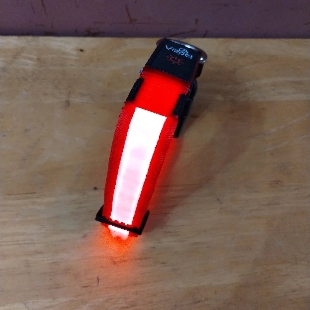 New Red Medium size Rechargeable light up dog collar